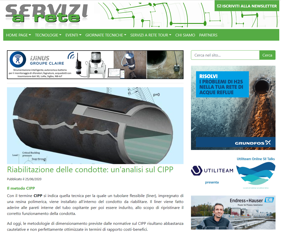 Riabilitazione delle condotte: un’analisi sul CIPP